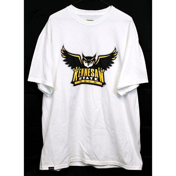 Jansport White T Shirt Kennesaw State Owls Collage Logo Unisex Sz XL 100% Cotton - Picture 1 of 6